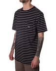 STRIPED POCKET TEE - BLACK/WHITE