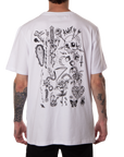 FLASH ART TEE - WHITE/BLACK