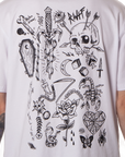 FLASH ART TEE - WHITE/BLACK