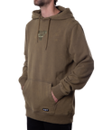 INSIGNIA EMBROIDERED HOODIE - WASHED MOSS GREEN