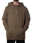 INSIGNIA EMBROIDERED HOODIE - WASHED MOSS GREEN