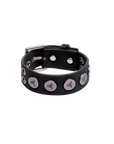 RIVET LOGO CUFF BRACELET - BLACK/SILVER