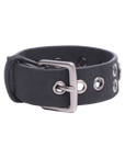RIVET LOGO CUFF BRACELET - BLACK/SILVER