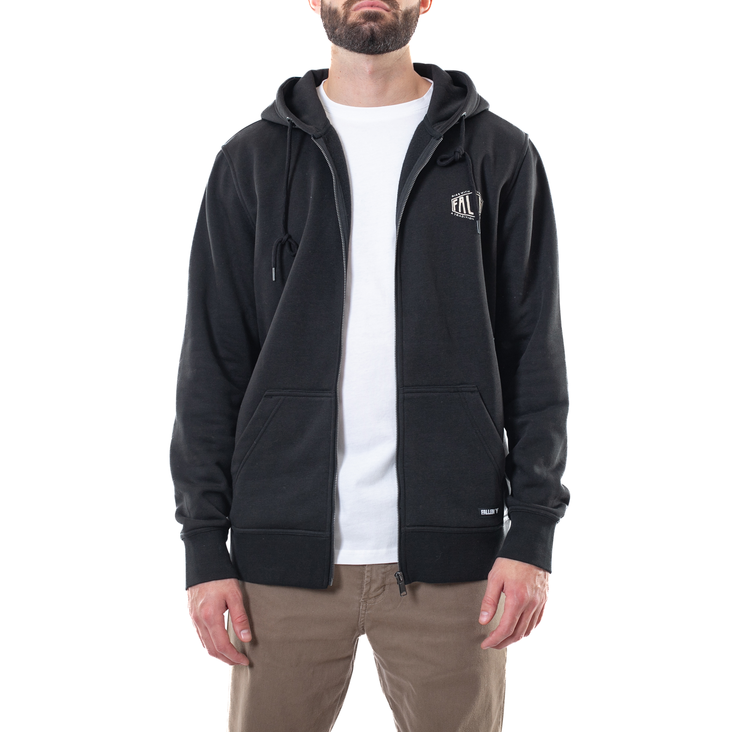 V Neck Plain Black Zip Up Sweater Sullen Art Zip Hoodie Black 