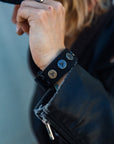 RIVET LOGO CUFF BRACELET - BLACK/SILVER