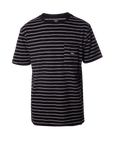 STRIPED POCKET TEE - BLACK/WHITE
