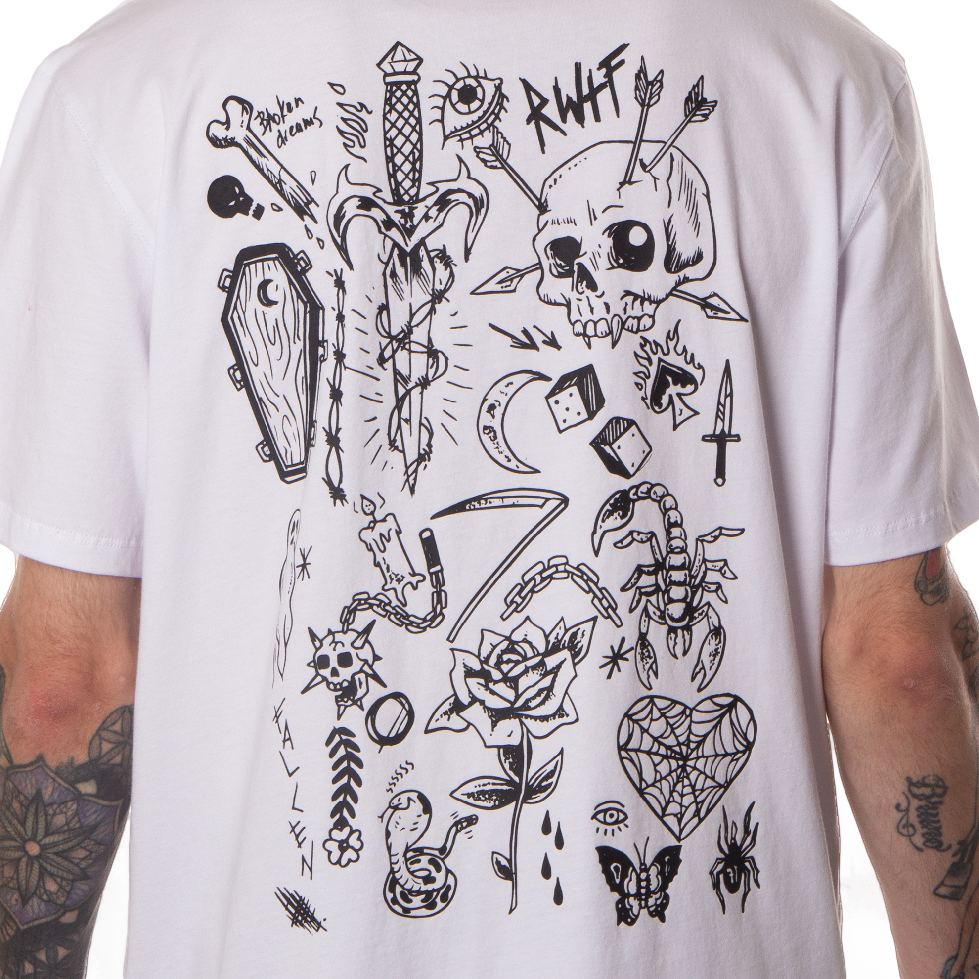 FLASH ART TEE - WHITE/BLACK