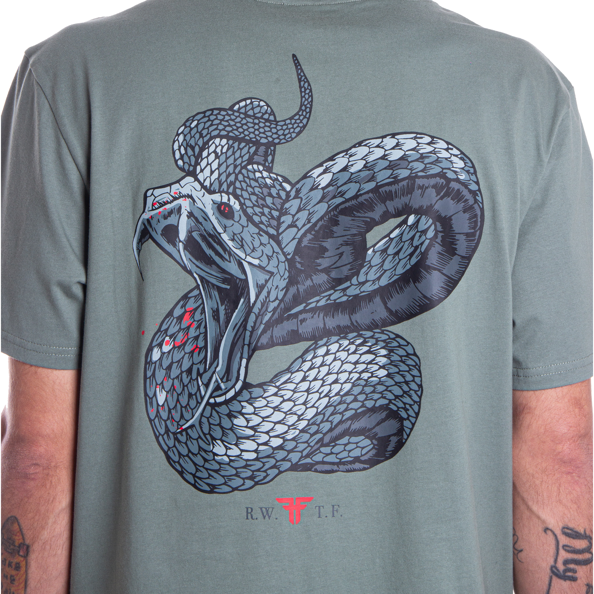 SERPENT SKIN TEE - OLIVE/BLACK