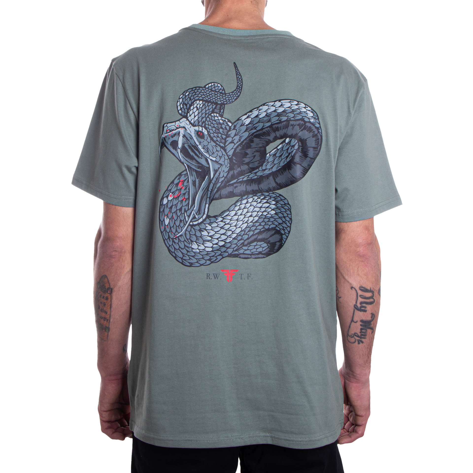 SERPENT SKIN TEE - OLIVE/BLACK