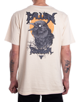 DARK RAVEN TEE - IVORY/ORANGE