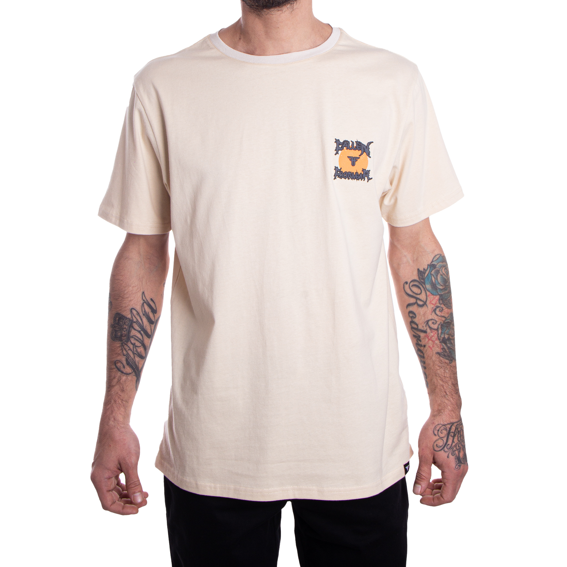 DARK RAVEN TEE - IVORY/ORANGE