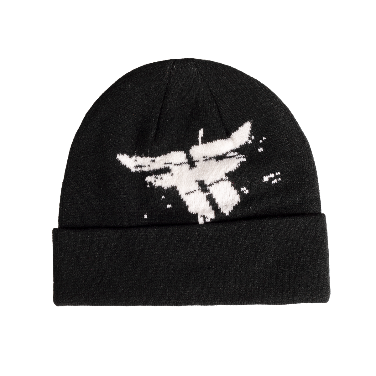 CRACKED LOGO BEANIE - BLACK/WHITE