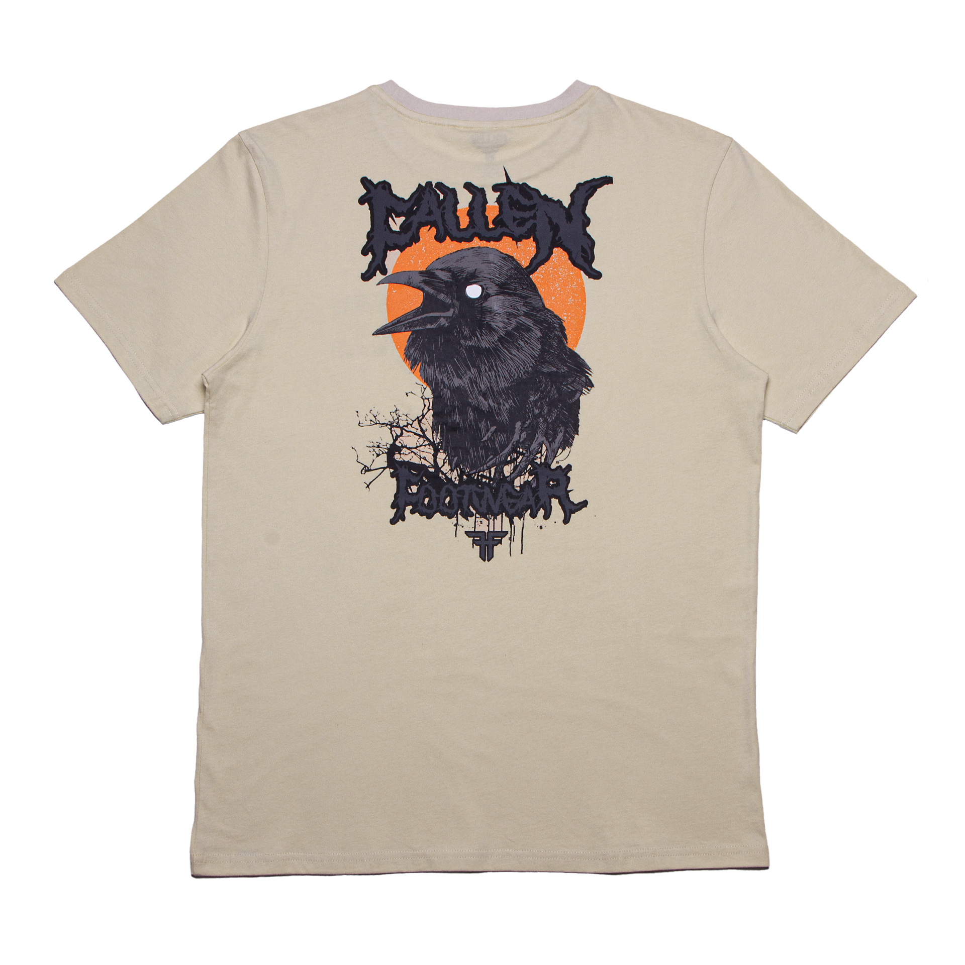 DARK RAVEN TEE - IVORY/ORANGE