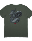 SERPENT SKIN TEE - OLIVE/BLACK