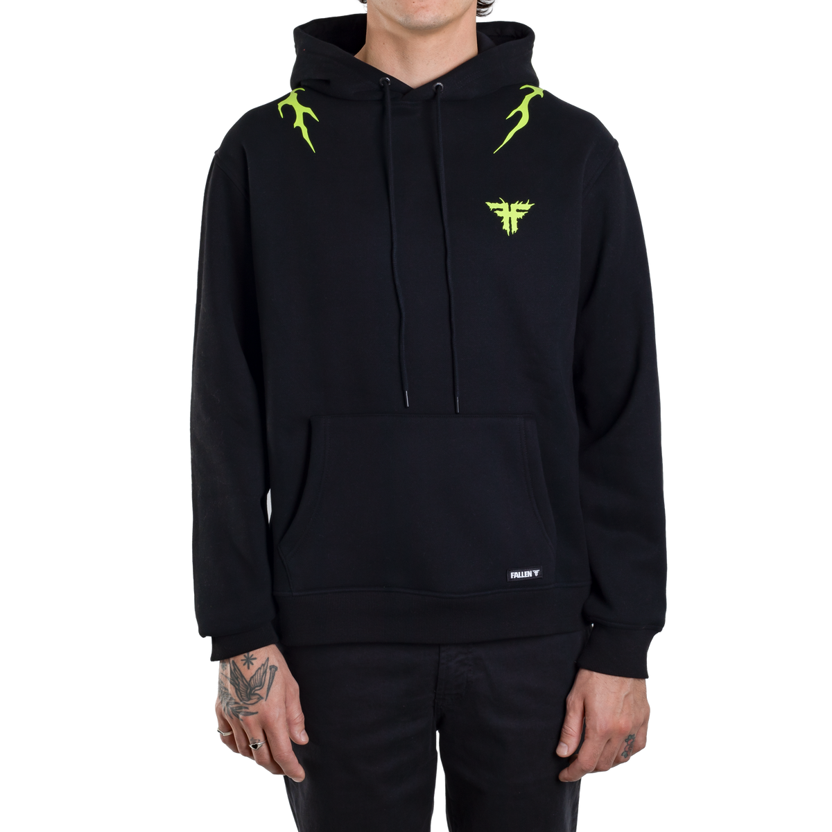IRON HOODIE - BLACK/LIME