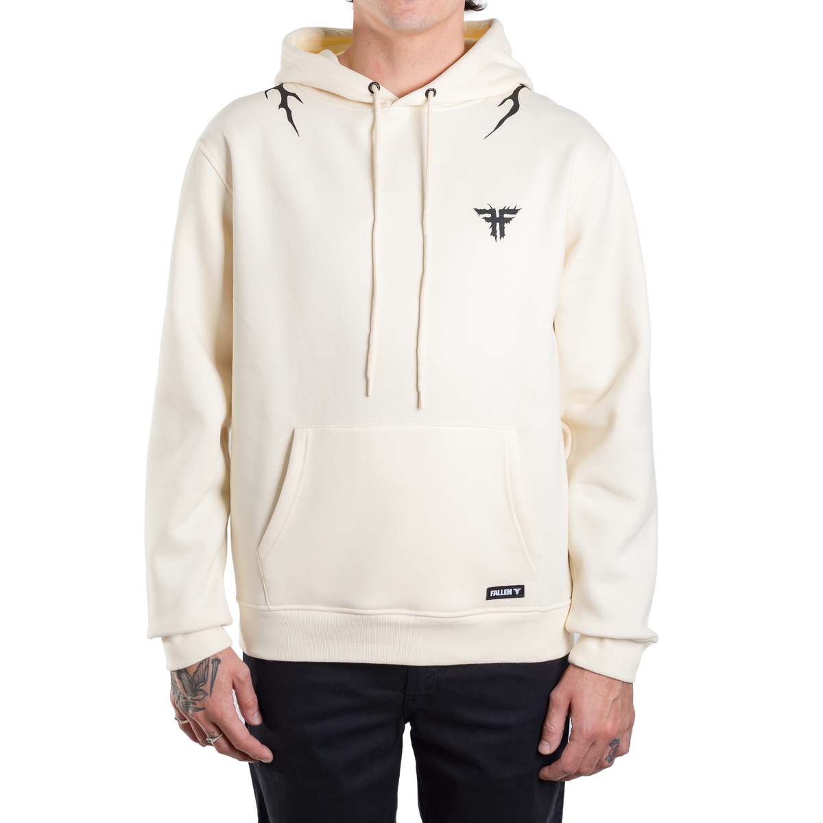 IRON HOODIE - OFF WHITE/BLACK