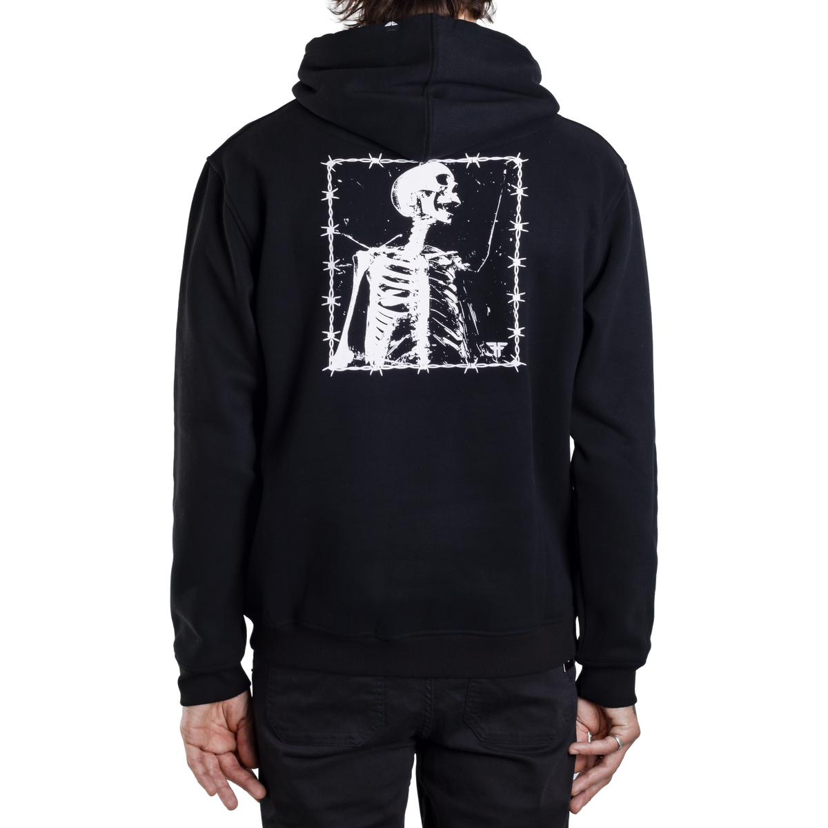BARBED BONES HOODIE - BLACK/WHITE