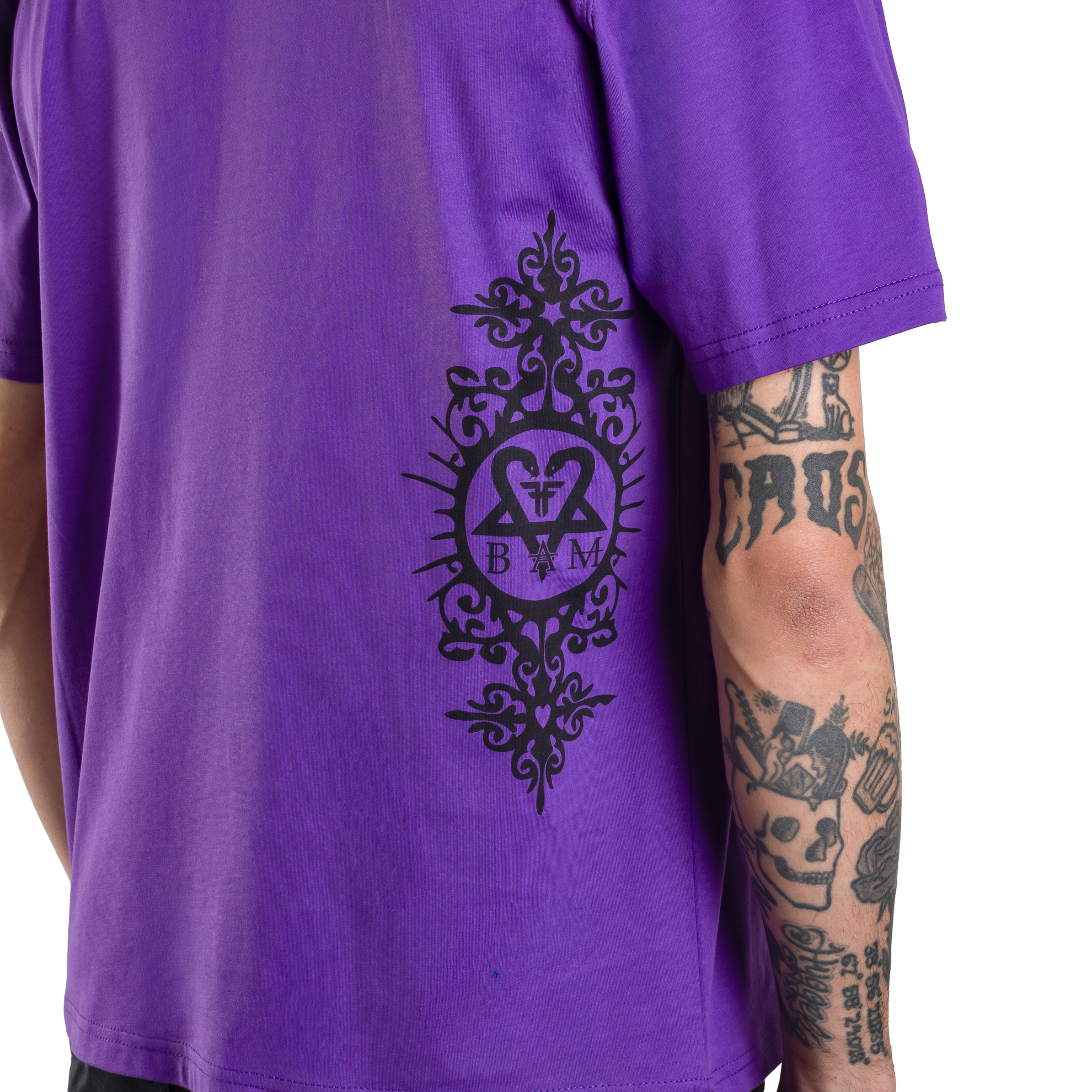 BAM TEE - PURPLE/BLACK - BAM MARGERA