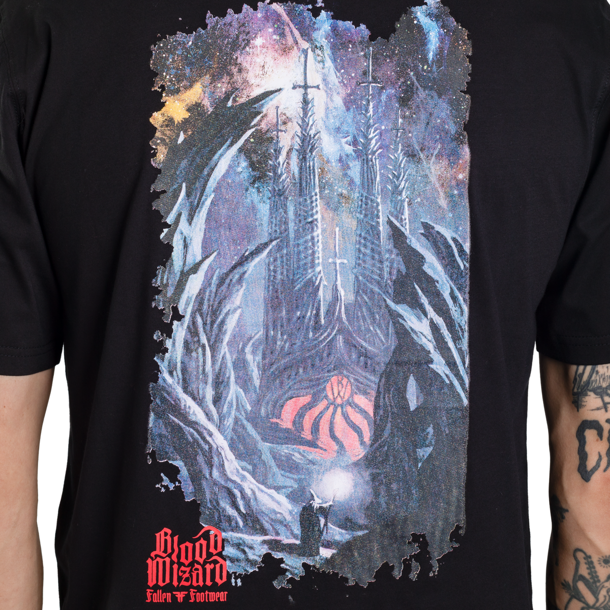 OUTER REALMS TEE - BLACK/BLUE/RED - BLOOD WIZARD
