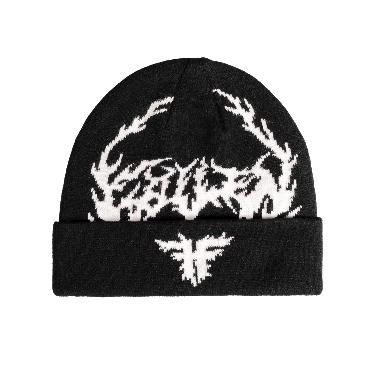 IRON BEANIE - BLACK/WHITE