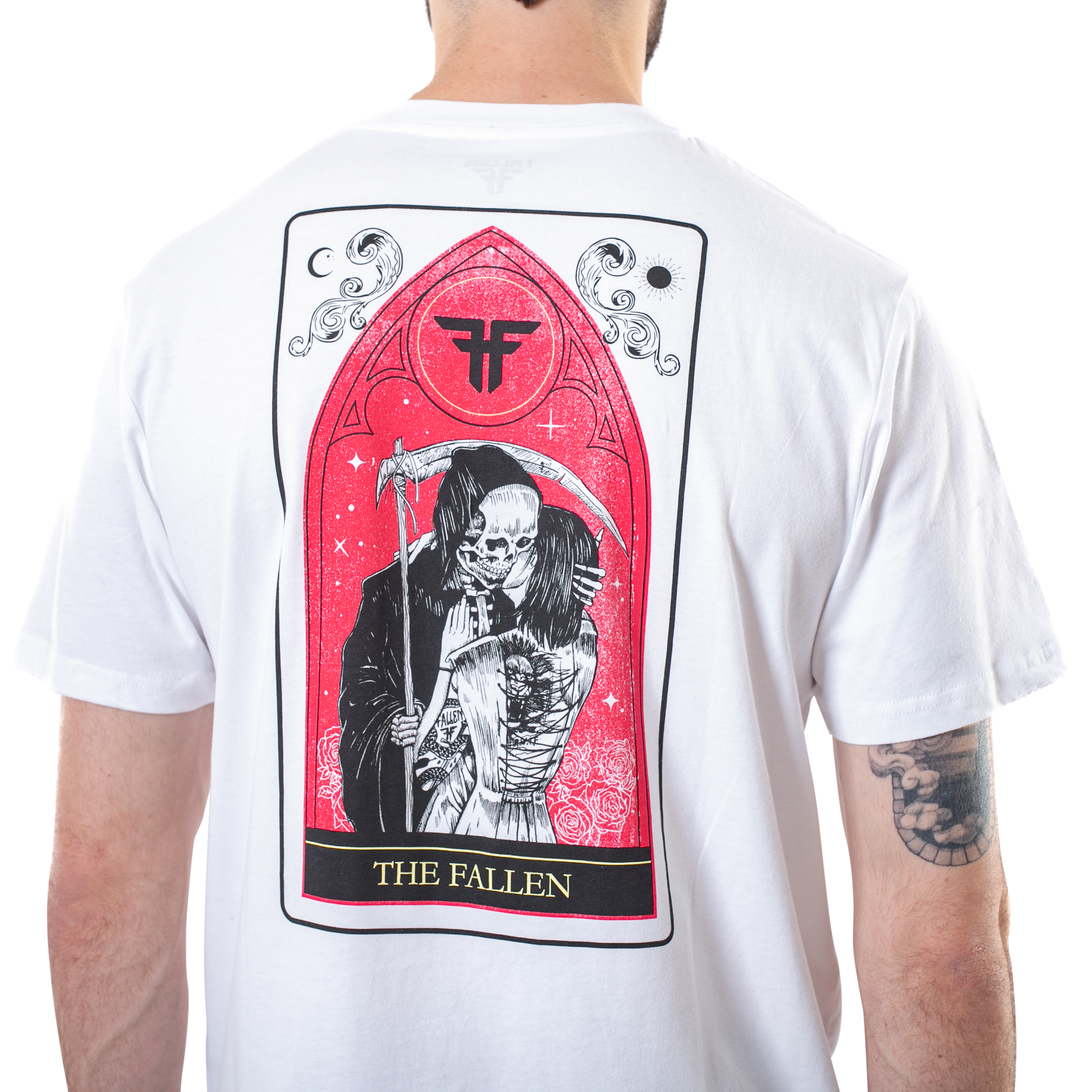 DEATH&#39;S EMBRACE TEE - WHITE/RED