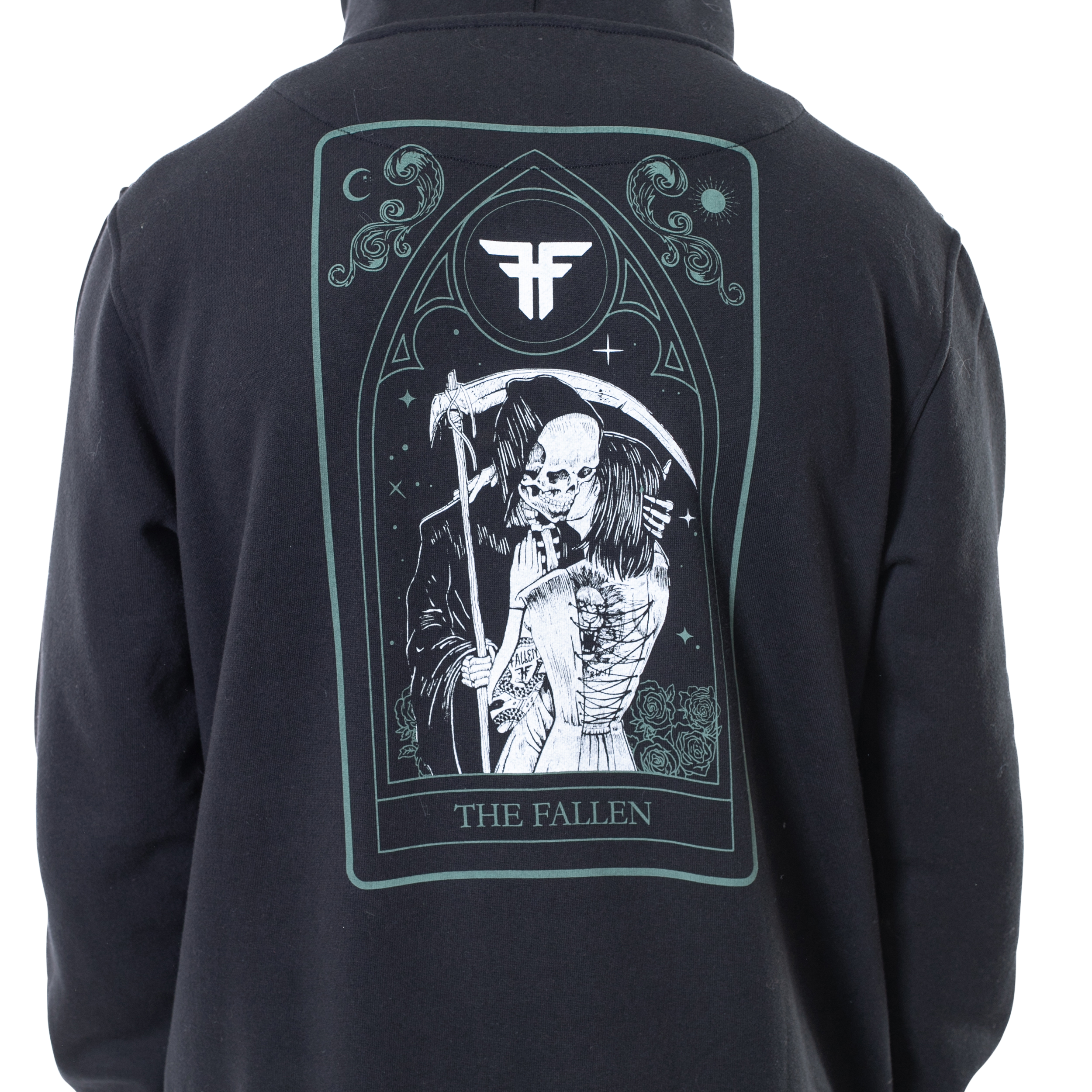 DEATH&#39;S EMBRACE HOODIE - BLACK/GREEN