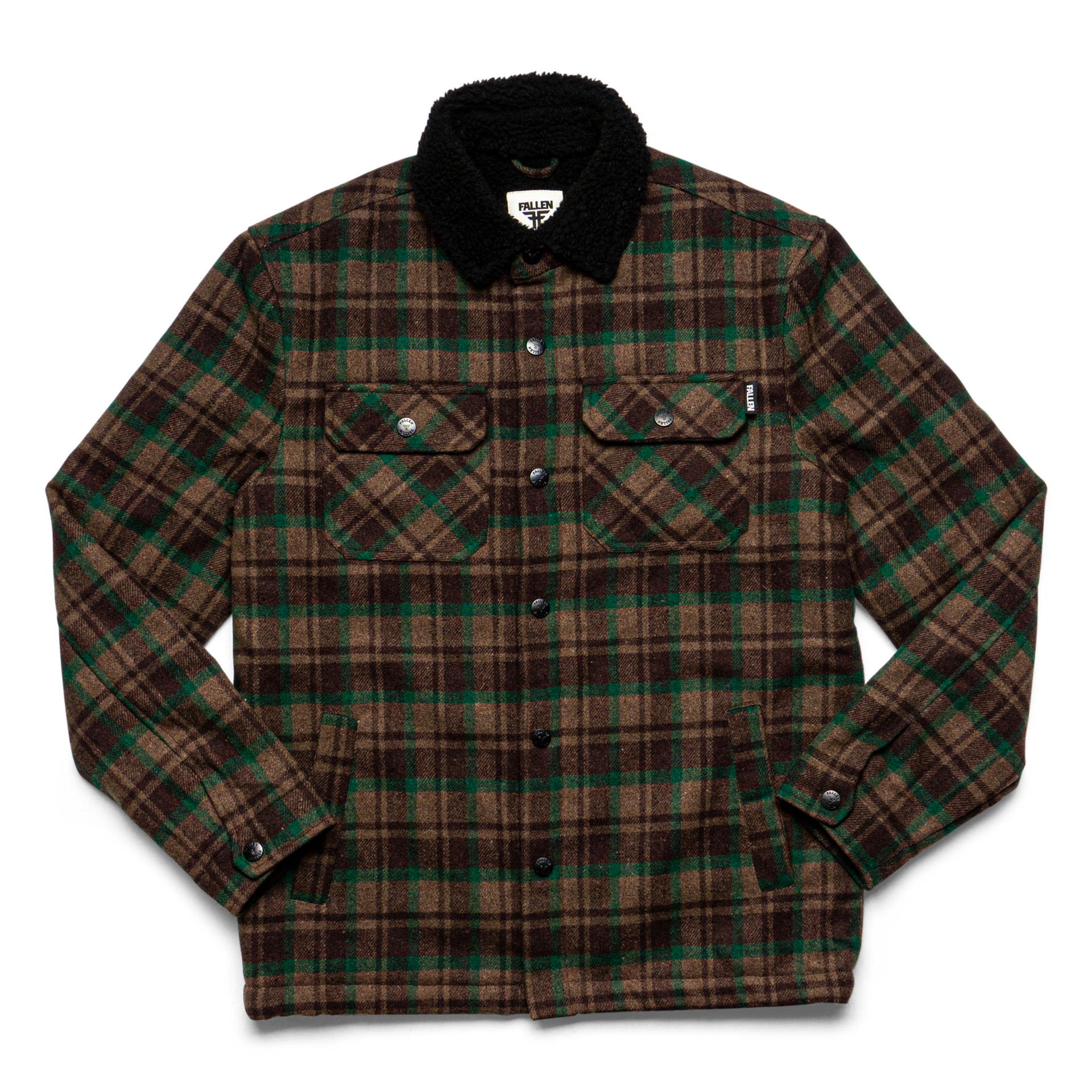 LAMB JACKET - BROWN/GREEN – fallenfootwear-eu
